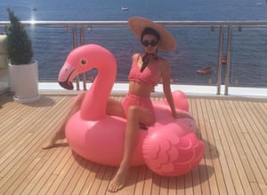 Just add flamingo: one of Kendall Jenner’s holiday-themed selfies.