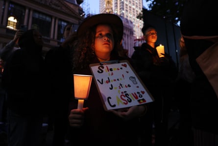 Young supporters during a candlelight vigil for Cassius Turvey at Town Hall in Sydney, Wednesday, November 2, 2022.