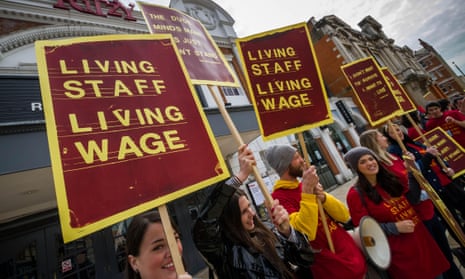 Ritzy Cinema staff strike over the London living wage in 2014.