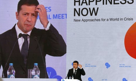 Volodymyr Zelenskiy, Ukraine’s president, addresses a meeting in Kyiv