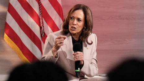 Kamala Harris: bomb threats in Ohio after Trump remarks 'a crying shame' – video