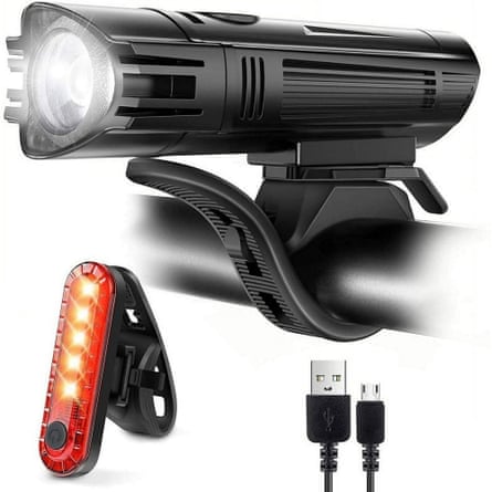 Ascher Ultra Bright USB Rechargeable Bike Light Set