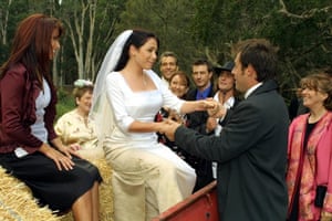 Sally Fletcher (Kate Richie) at her second wedding with Flynn Saunders (Joel McIlroy)
