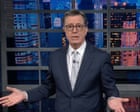 Stephen Colbert on Trump’s 22ft gold statue at his golf club: ‘recreational idolatry’