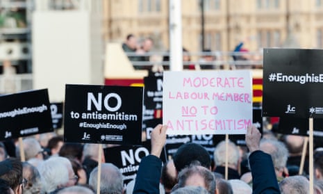 A London protest in March 2018 against antisemitism in the Labour party. 