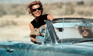 Geena Davis with Susan Sarandon in Thelma & Louise.