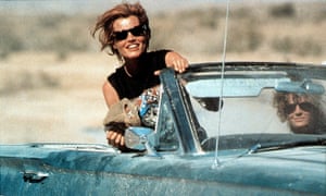 Geena Davis with Susan Sarandon in Thelma &amp; Louise.