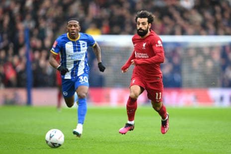 Mohamed Salah goes close.