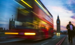 bus racing past