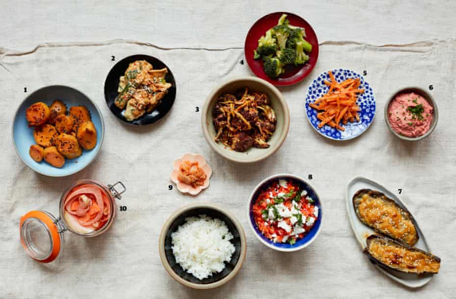 Japanese and Korean inspired vegetables small plates