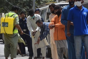 Shoppers waiting to buy groceries