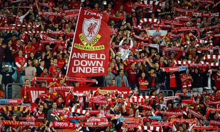 Australian Liverpool fans show their support at ANZ Stadium.