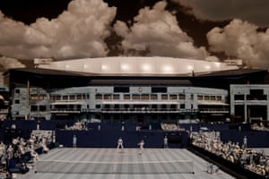 A boy’s singles match on Court 10