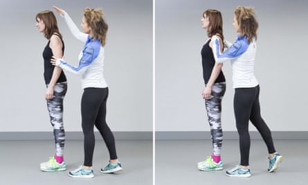 Zoe Williams and Joanna Hall doing exercises