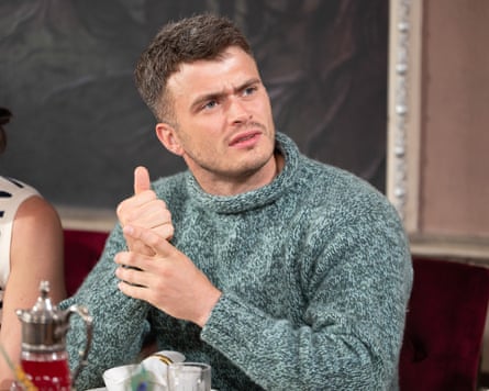 Matthew Hyndman on The Traitors in a green jumper