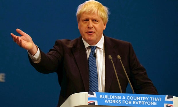 Boris Johnson speaks at the Conservative party conference.