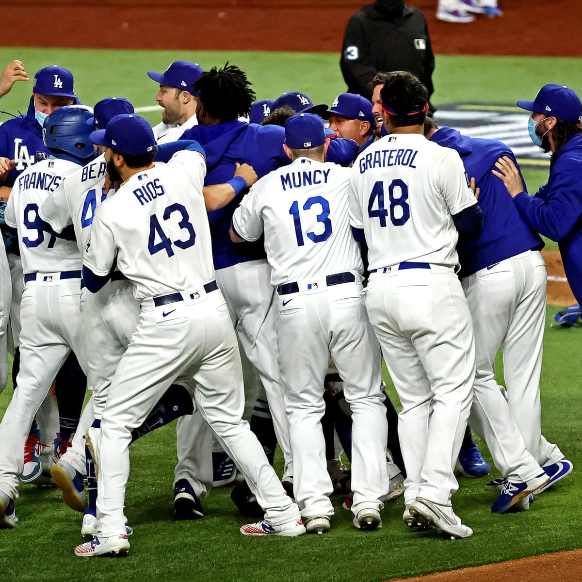 La Dodgers Win World Series As Turner Exits Mid Game For Positive Covid Test Sport The Guardian