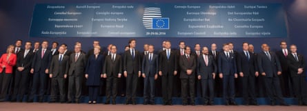 EU leaders with David Cameron.