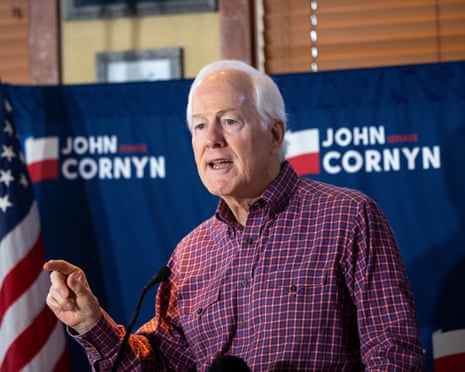 Texas senator John Cornyn speaks during a campaign stop in The Woodlands in February.