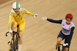 Australia’s Anna Meares v Britain’s Victoria Pendleton in the London 2012 Olympic Games.