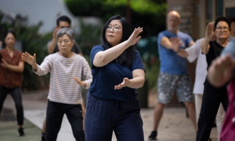 Jennifer Wong at her first tai chi class.