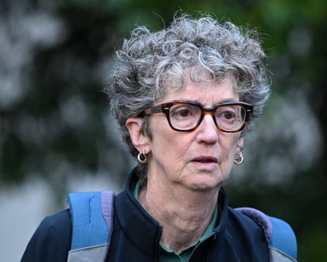 Crown prosecutor Nanette Rogers departs from the Latrobe Valley Magistrates Court in Morwell, Victoria.