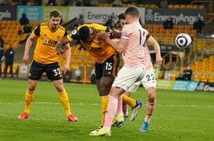 Willy Boly gloes close with a backheel effort.