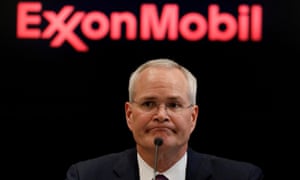 Darren Woods, CEO of Exxon Mobil in March. He has blamed losses on Covid-19 lockdowns cutting demand for oil resulting in oversupply.
