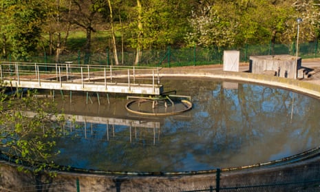 A sewage treatment plant near Cromford in Derbyshire.