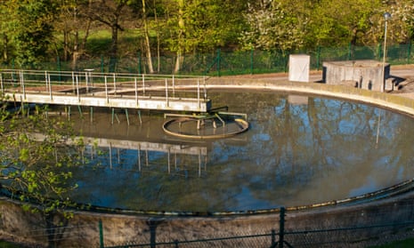 A sewage treatment plant.