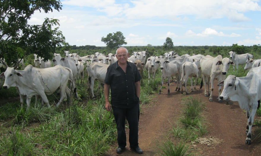 Edward Luttwak with some of the 3,000 cattle he owns in Bolivia.