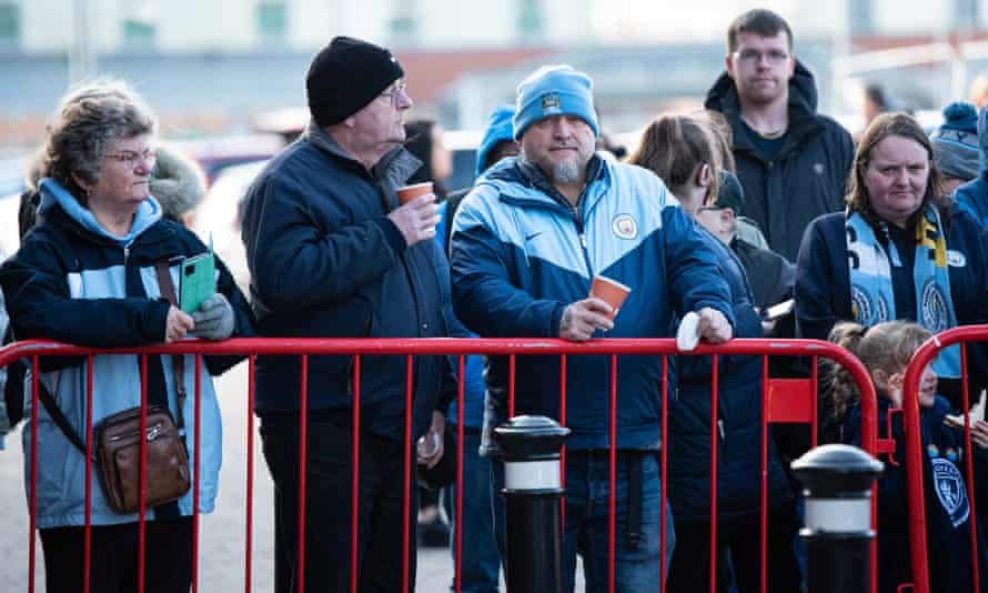Manchester City supporters before the match.