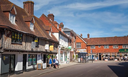 An old timber-framed building in the centre of Petersfield.
