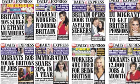 A selection of Daily Express front pages from the era before Jones took over as editor