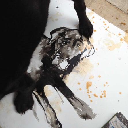 Painting of Ben Fogle’s dog by Olly and Suzi