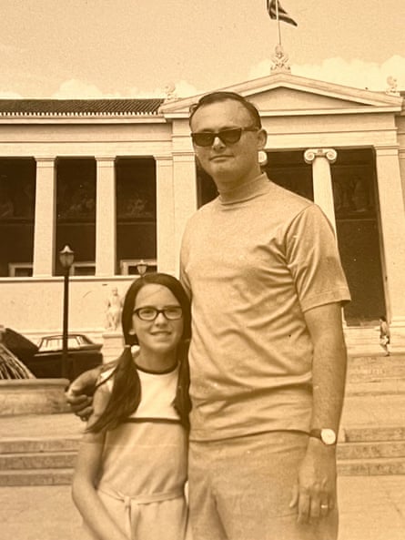 Cynthia Dearborn and her father in Athens, May 1970
