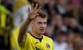 Alexander Sorloth holds up four fingers after going goal crazy against Real Madrid to drag Villarreal back from 4-1 down.