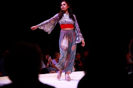 Model wears Gwarli Nangala at Country to Couture 2023. Picture: (A)manda Parkinson