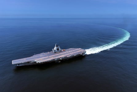 Aircraft carrier at sea