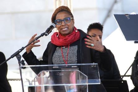 Crenshaw speaks at the Women’s March in Los Angeles in January 2018