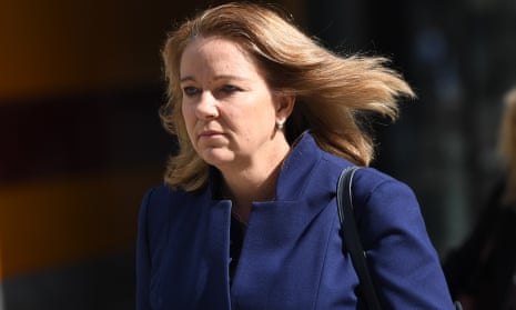 Linda Elkins, from the Commonwealth Bank’s wealth management arm Colonial First State, leaves the banking services royal commission in Melbourne on Wednesday. 