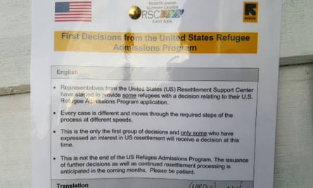 A notice posted in a refugee centre on Manus Island about the resettlement arrangements.