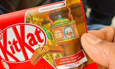 A KitKat wrapper that has drawn criticism in India for featuring Hindu deities