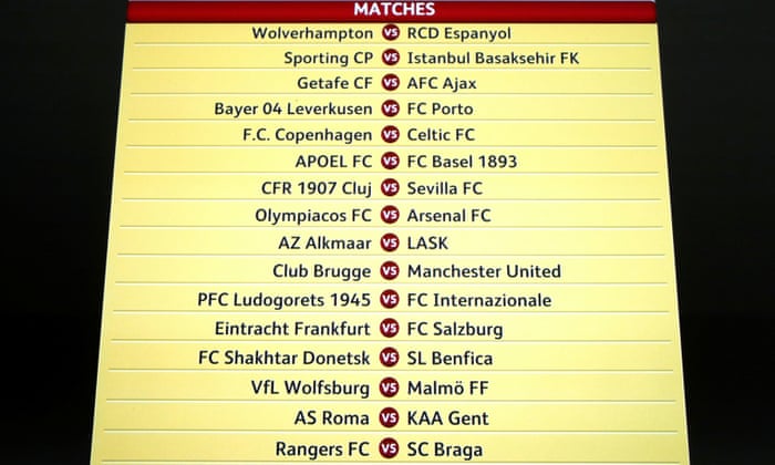 Champions League Last 16 Draw And Europa League Last 32 Draw As It Happened Football The Guardian