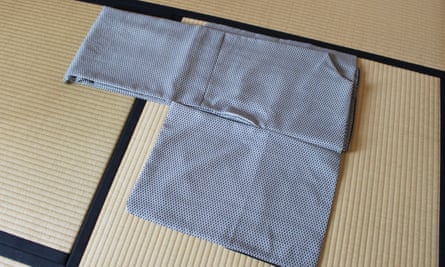 A kimono being folded.