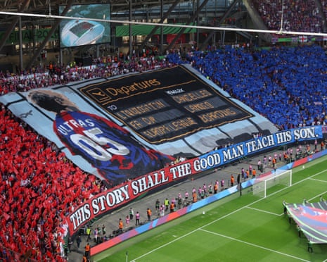 Palace tifo before the Conference League against Rayo Vallecano in May.