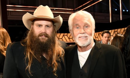 Country man of the moment Chris Stapleton, left, and Kenny Rogers at the CMT Artists of the Year in Nashville, Tennessee.