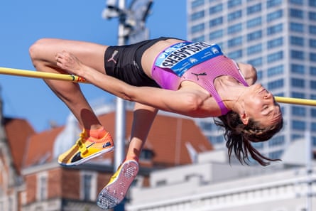 Nicola Olyslagers competes successful nan women’s precocious jump astatine nan Silesia Diamond League meet