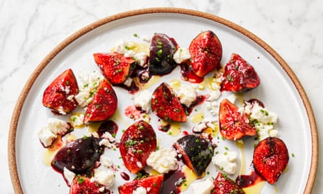 Black figs, feta and red wine.