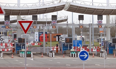 The Channel tunnel border gate at Calais, France